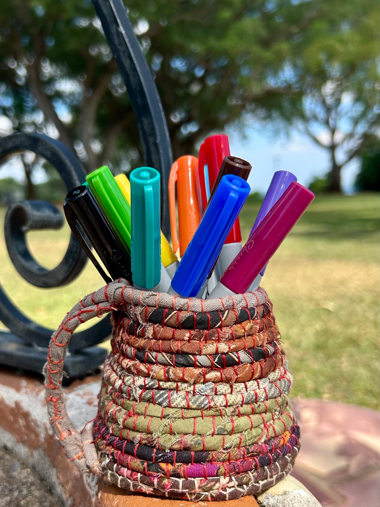 Pencil pot - Hand stitched