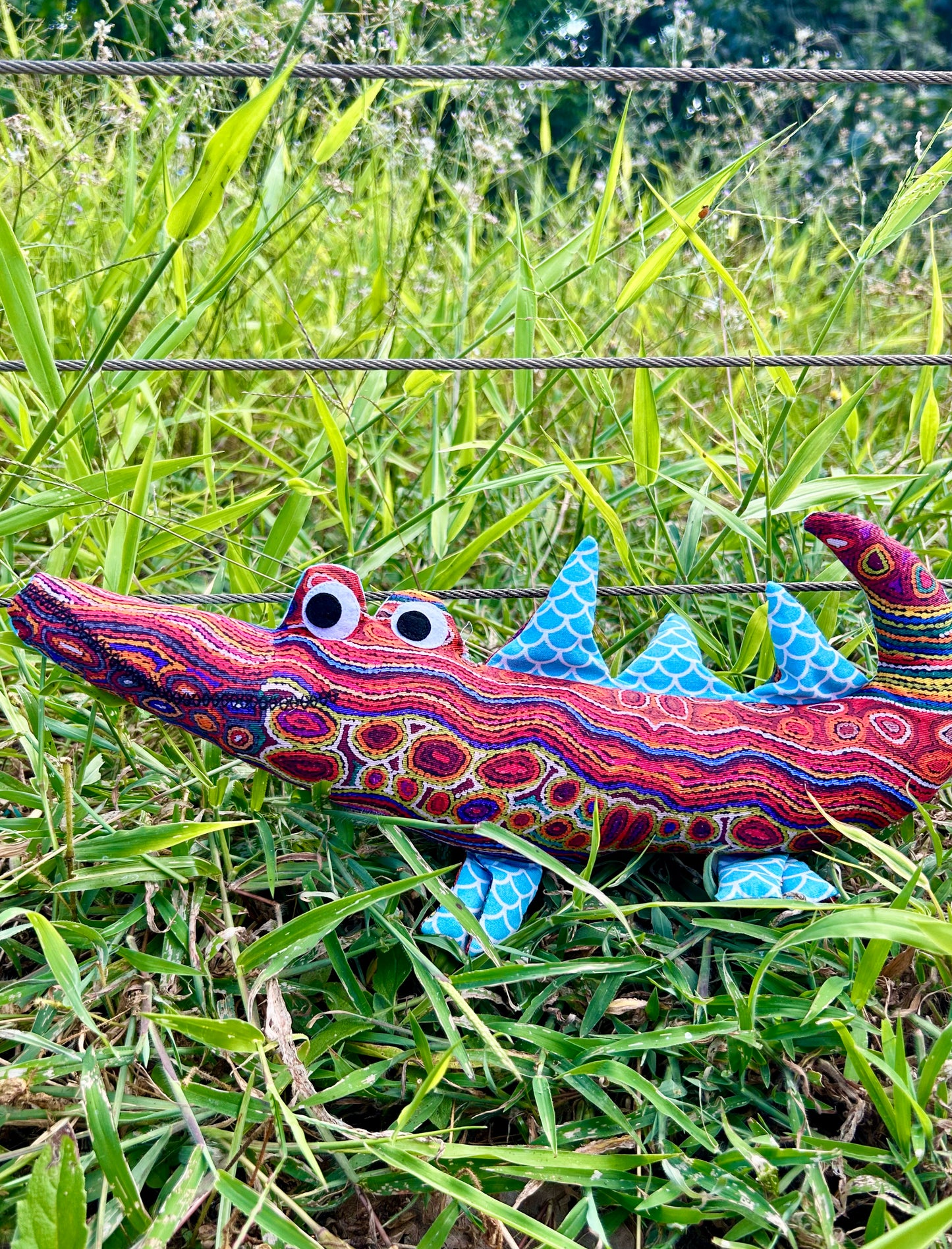 Toy - Quirky Croc - Indigenous Australian fabric