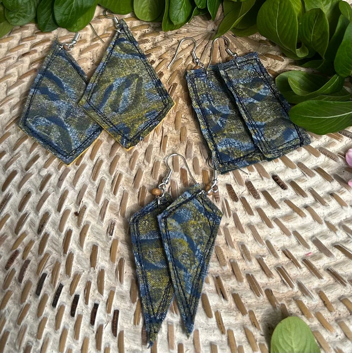 Indigenous Australian fabric earrings