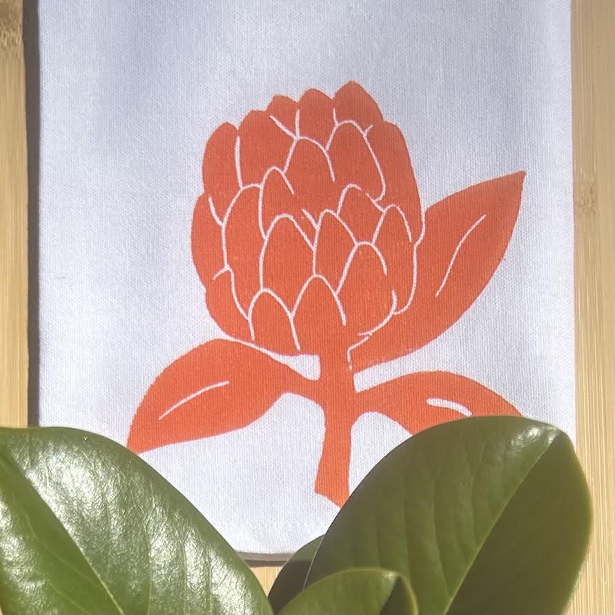 Hand printed (lino cut)