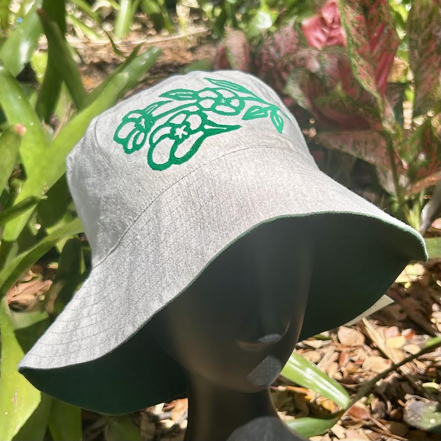 Bucket hat - hand printed - Sturt desert rose