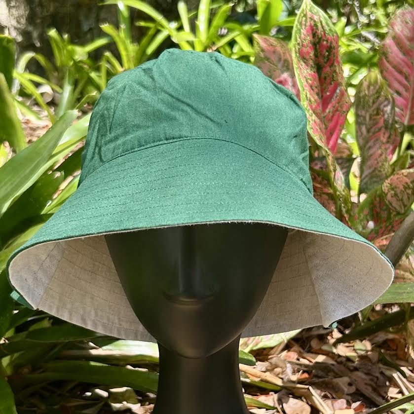 Bucket hat - hand printed - gum leaves