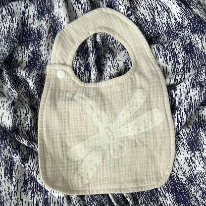 Bib - hand printed - dragonfly