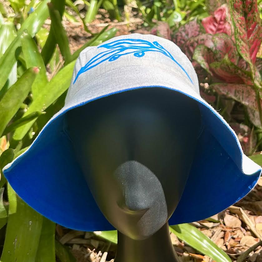 Bucket hat - hand printed - gum leaves