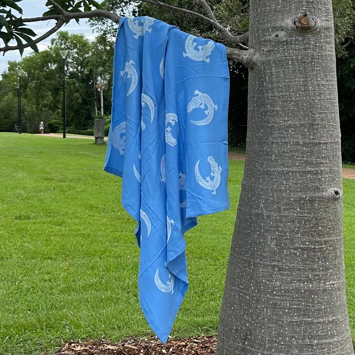 Baby wrap - hand printed - crocodile