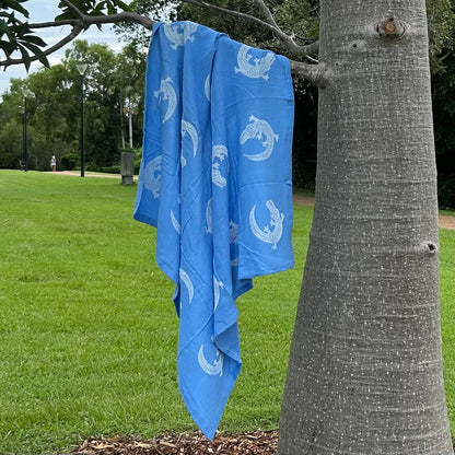 Baby wrap - hand printed - crocodile