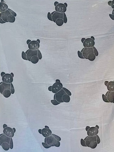 Baby wrap - hand printed - teddy bear