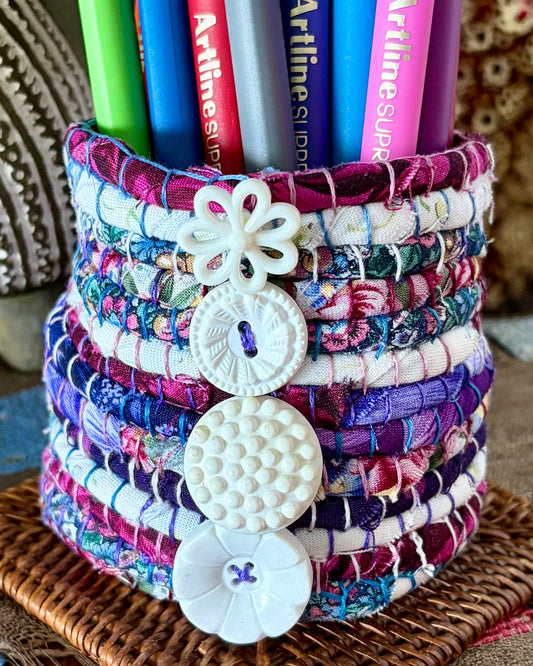 Pencil pot - Hand stitched
