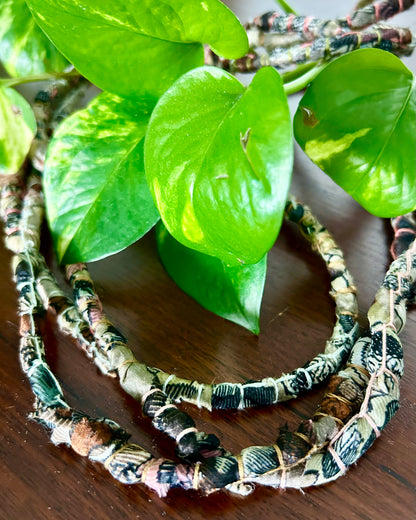 Vintage Italian Silk Scarf Necklace
 - hand stitched