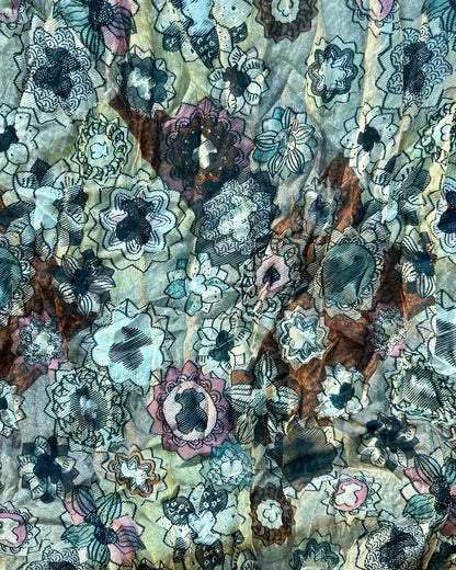 Vintage Italian Silk Scarf Necklace
 - hand stitched
