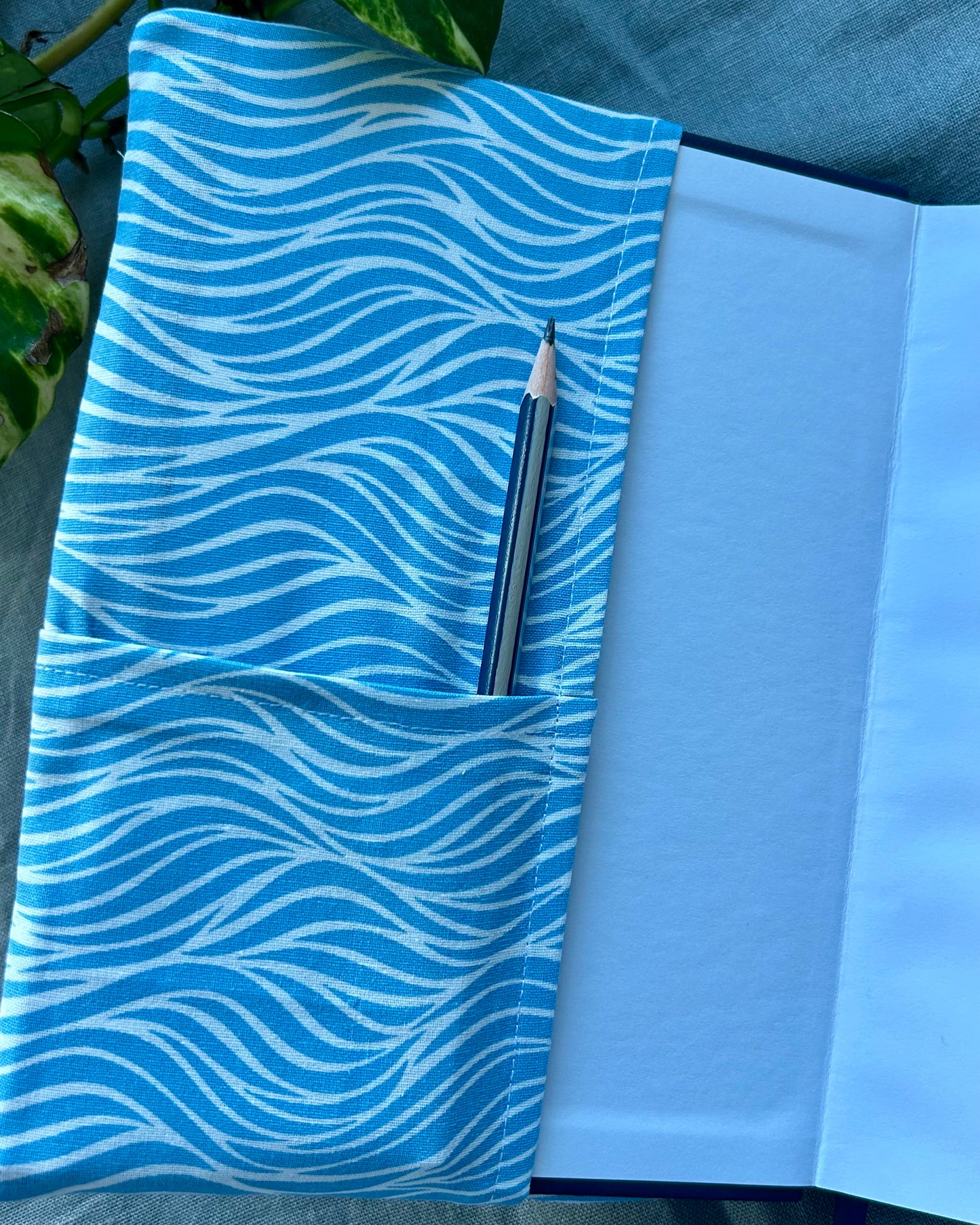 Quilted A5 Notebook Cover - Shark Bay Vintage Fabric
