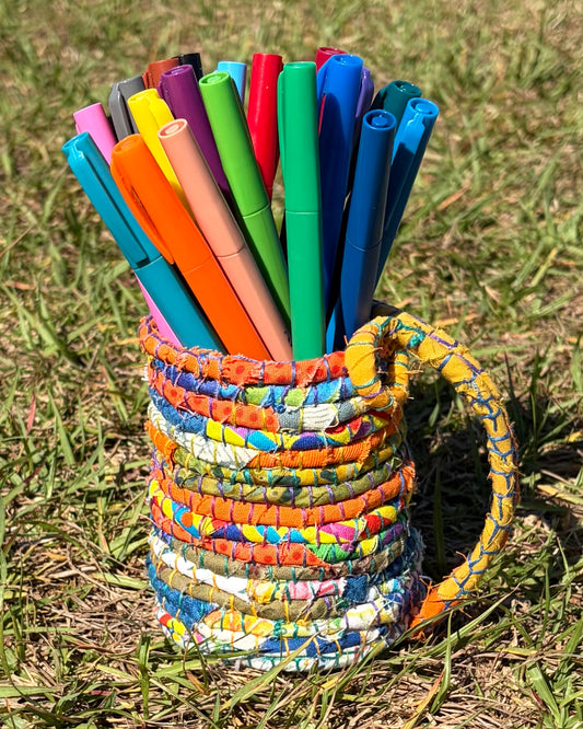 Pencil pot - Hand stitched