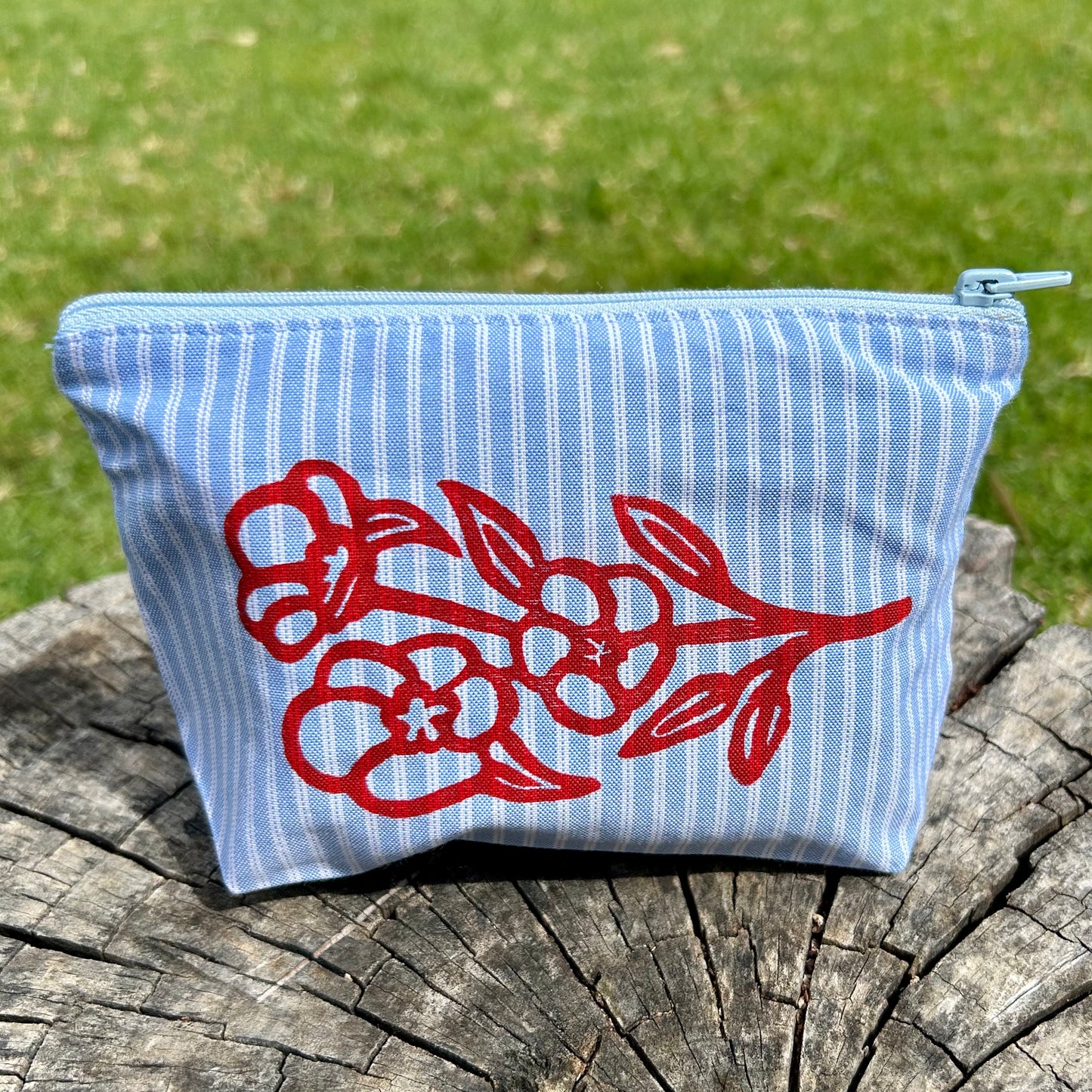 Mini wet bag - hand printed - Sturt desert rose