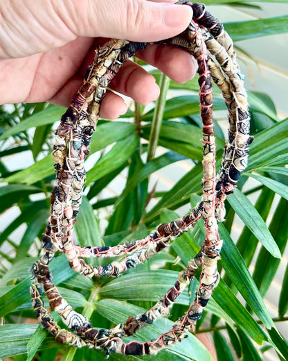 Vintage Italian Silk Scarf Necklace
 - hand stitched