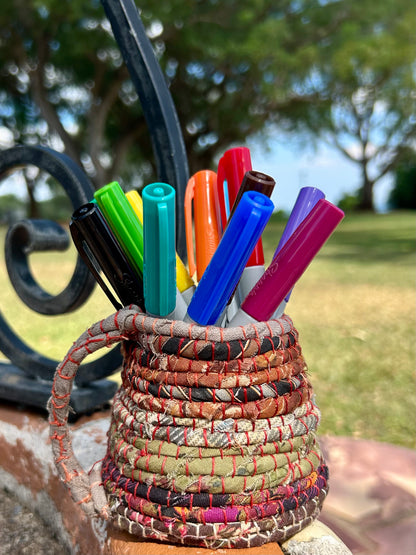 Pencil pot - Hand stitched