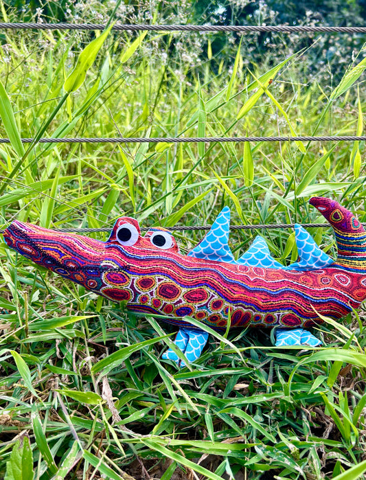 Toy - Quirky Croc - Indigenous Australian fabric