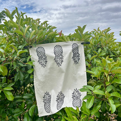 Tea towel - hand printed - pineapple