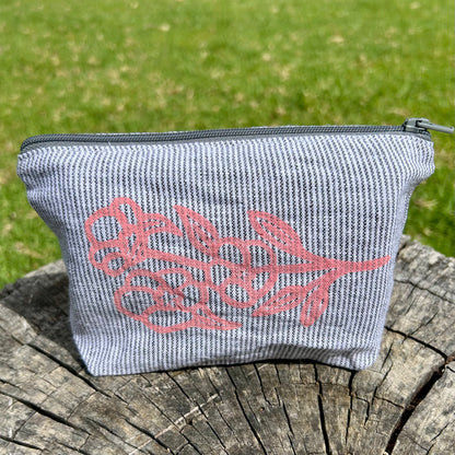 Mini wet bag - hand printed - Sturt desert rose