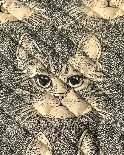 Short Handle Shopper - vintage cat-face