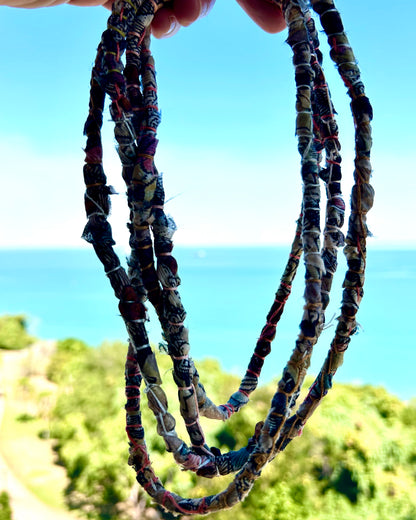 Vintage Italian Silk Scarf Necklace
 - hand stitched