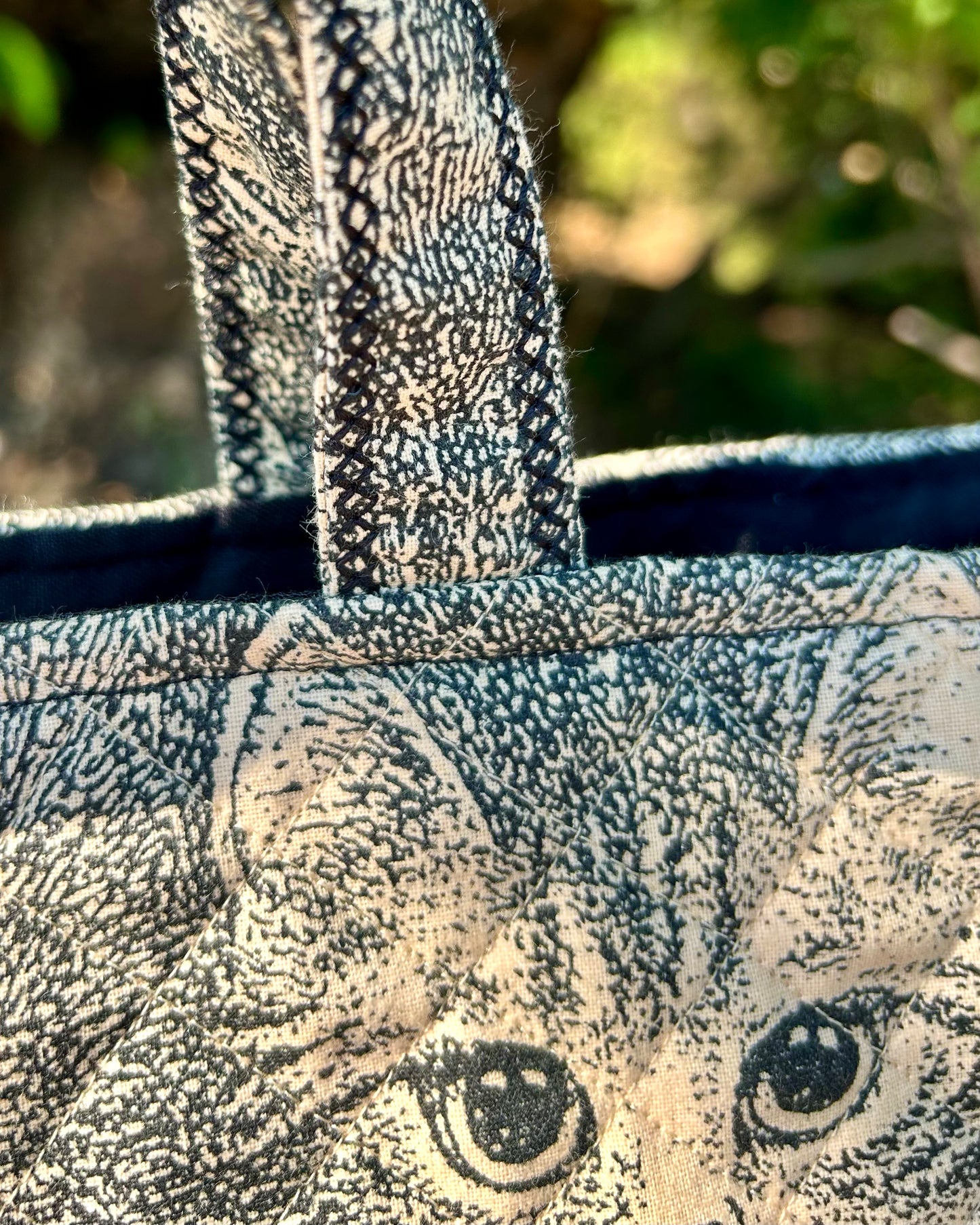 Short Handle Shopper - vintage cat-face