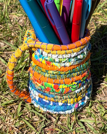 Pencil pot - Hand stitched