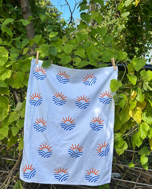 Tea towel - hand printed - TS logo