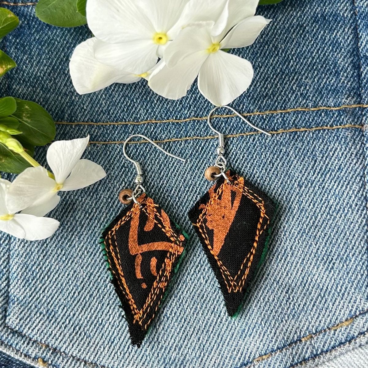 Indigenous Australian fabric earrings