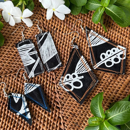 Indigenous Australian fabric earrings