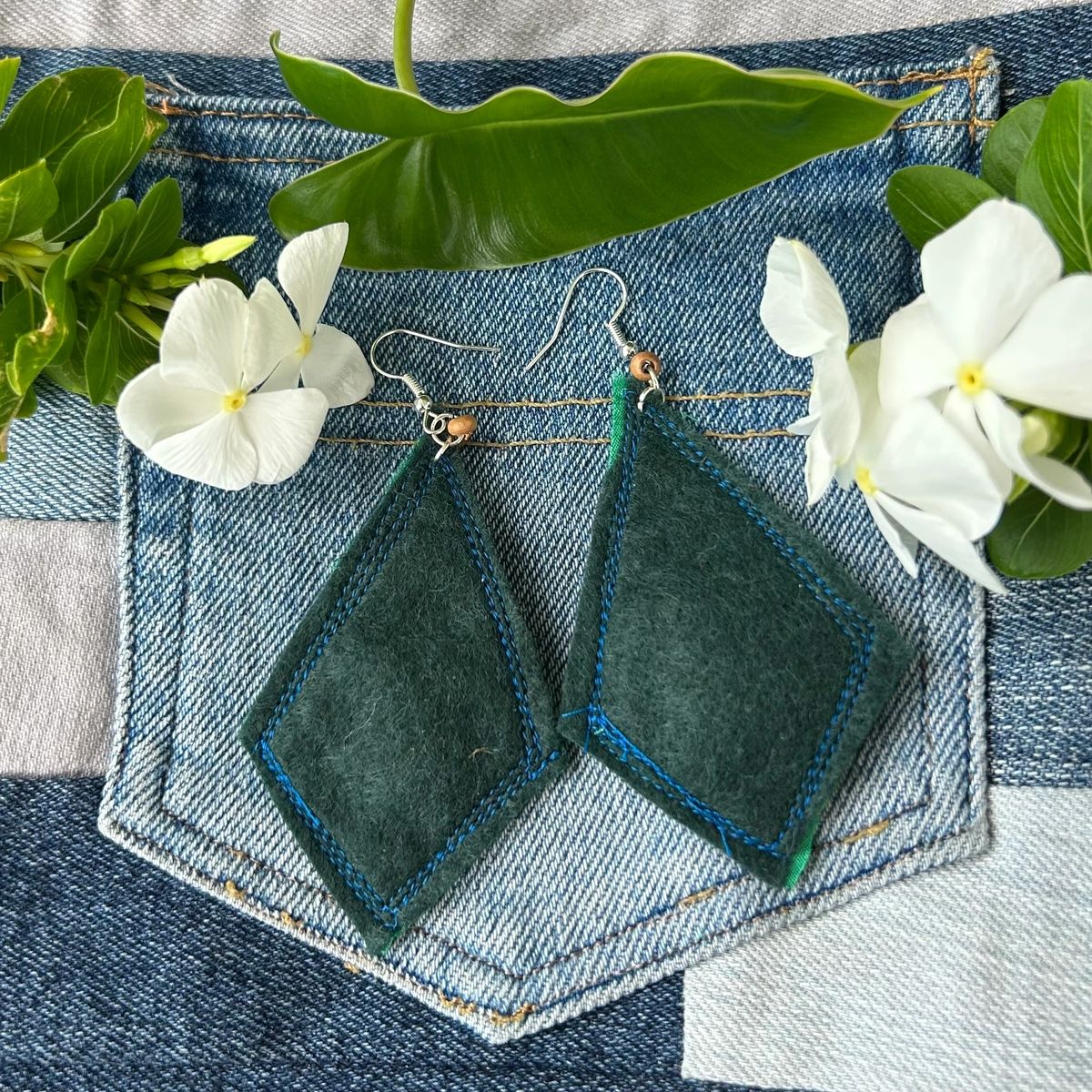 Indigenous Australian fabric earrings