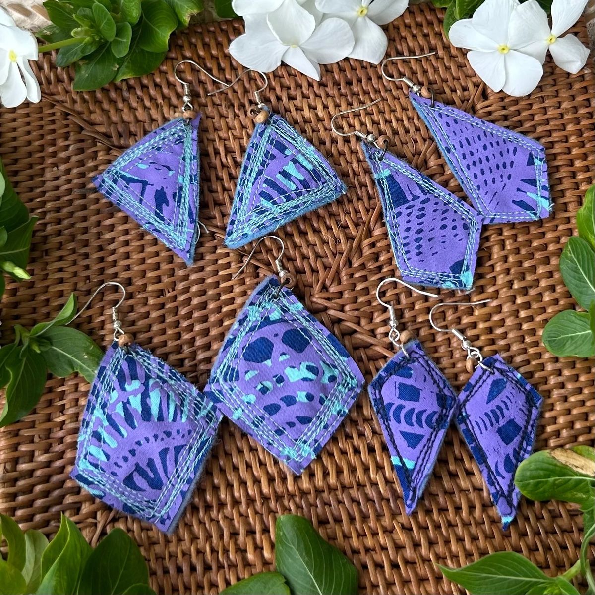 Indigenous Australian fabric earrings