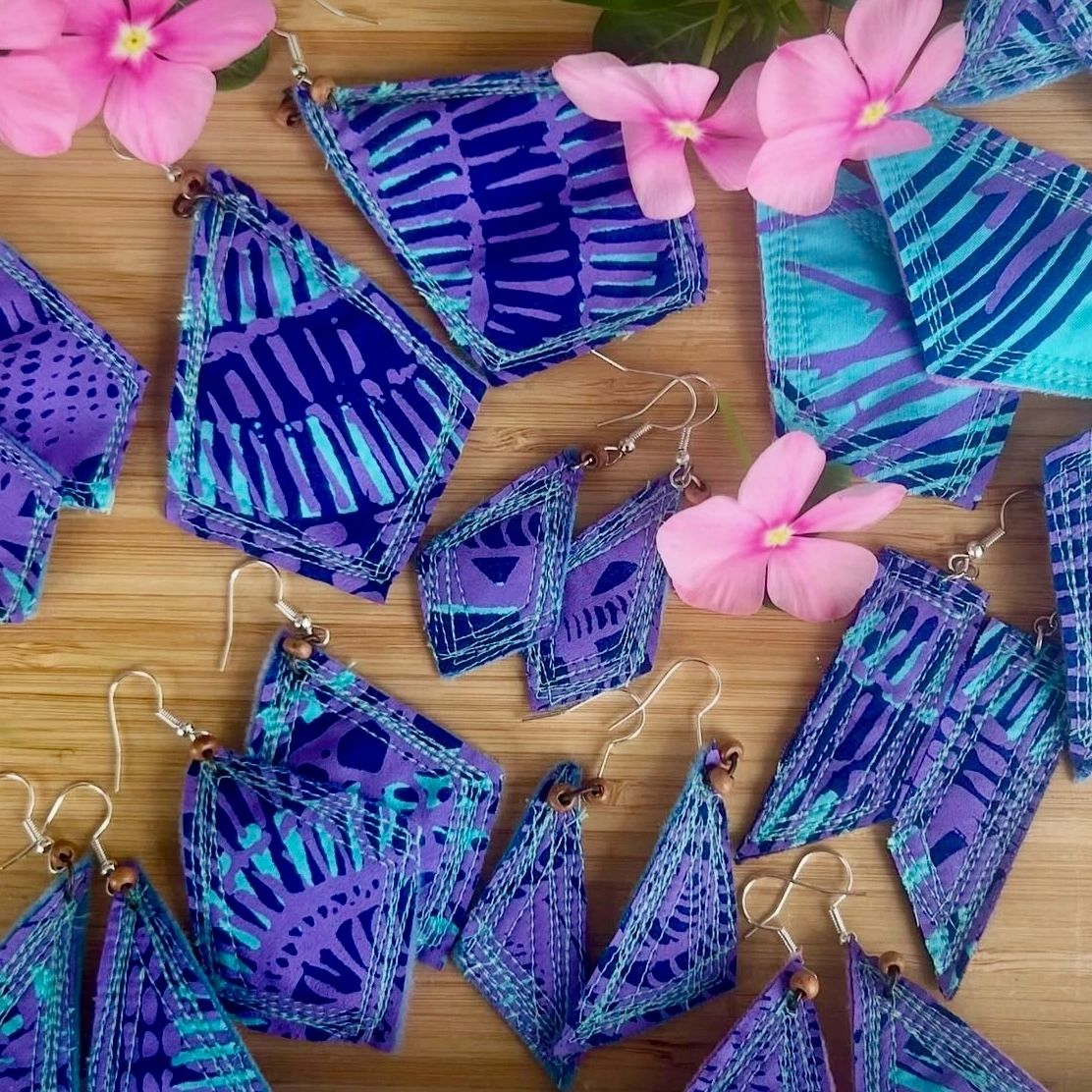 Indigenous Australian fabric earrings