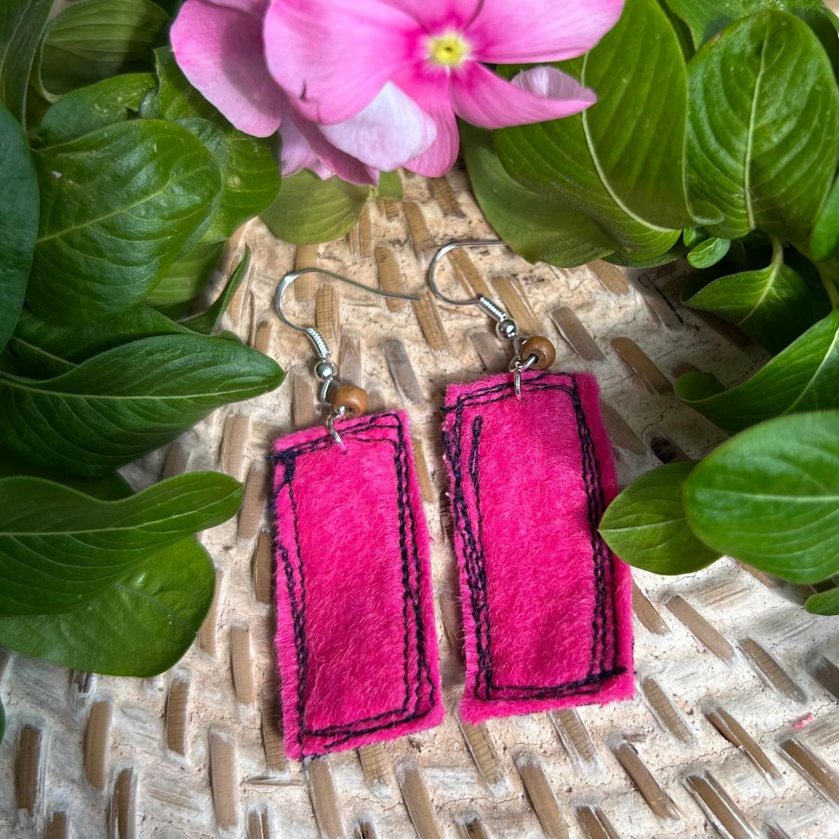 Indigenous Australian fabric earrings