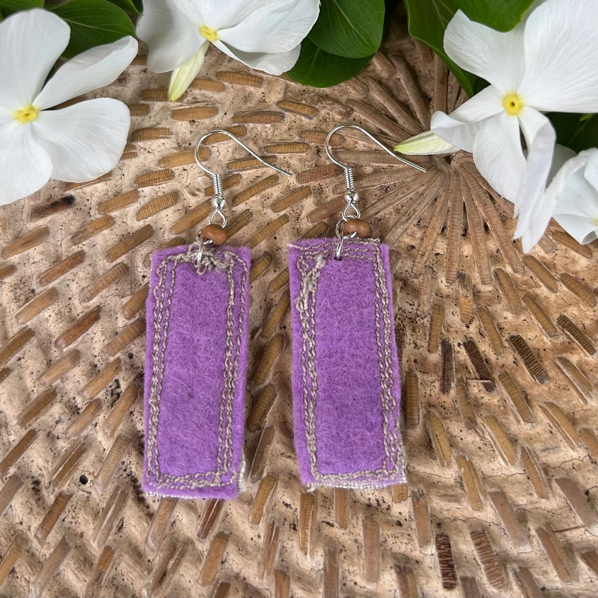 Indigenous Australian fabric earrings