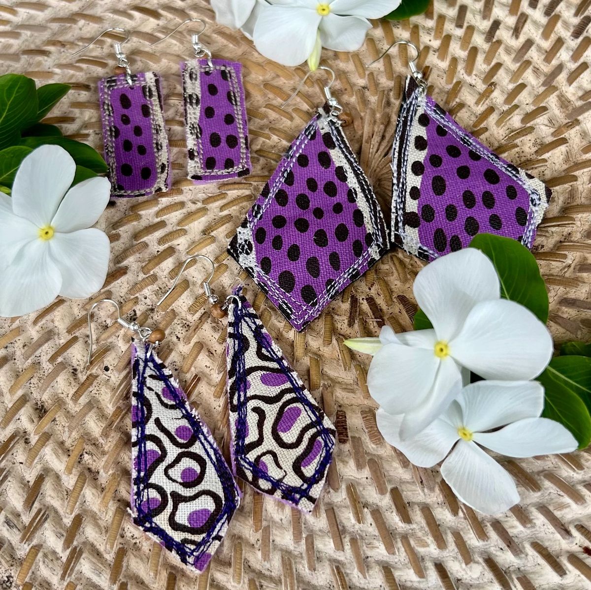 Indigenous Australian fabric earrings