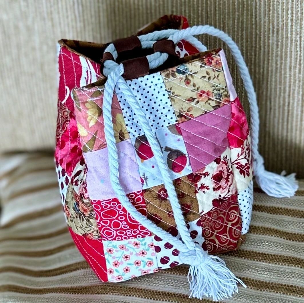 Patchwork Komebukuro - red